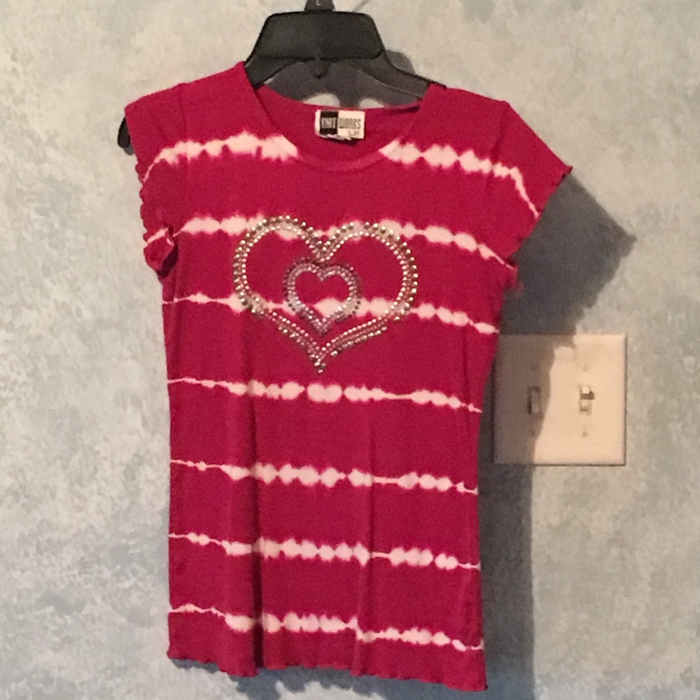 Knitworks fuschia tie dye tee